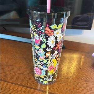 Disney Vera Bradley Floral Tumbler with Pink Straw